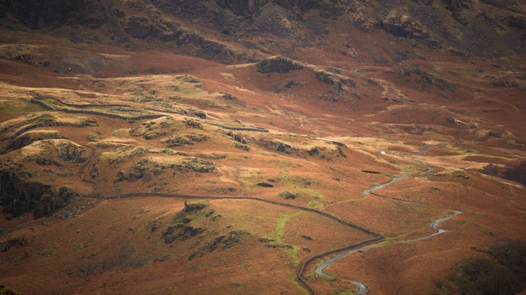 View of Hardknott Roman Fort and Pass, Eskdale and Duddon Valley, Cumbria